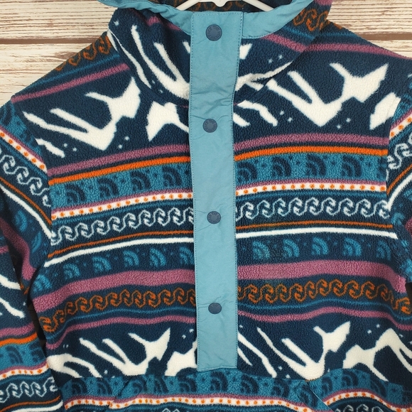 The North Face Mens Small Printed Carbondale 1/4 Snap Hooded Fleece Pullover - Picture 3 of 14